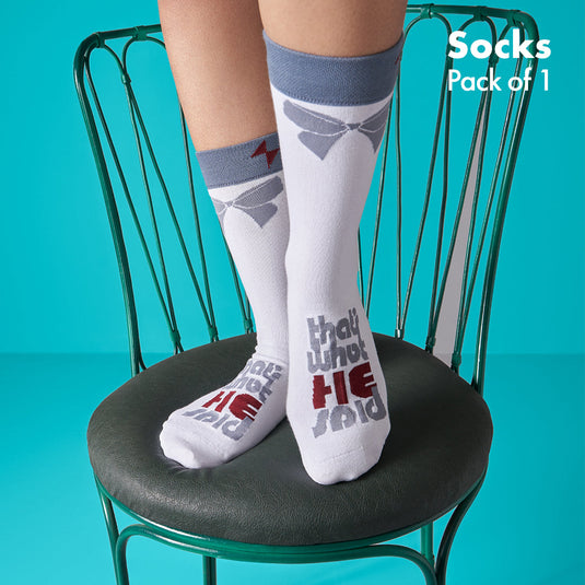 That's What HE Said! Unisex Socks, 100% Organic Cotton, Crew Length, Pack of 1