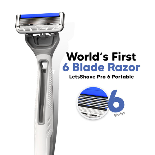 LetsShave Pro 6 Premium Portable Shaving Razor For Men with Free  Travel Cap