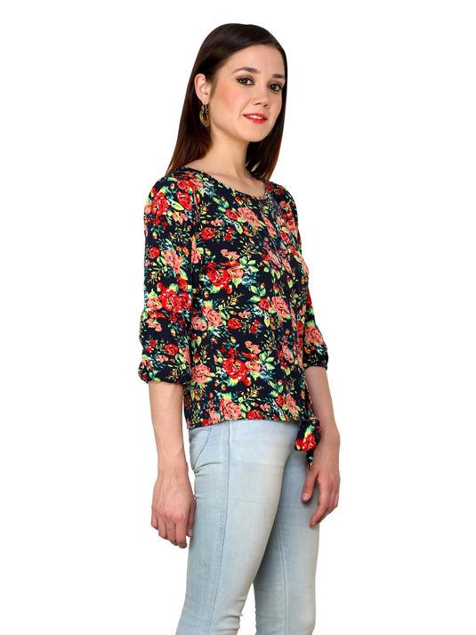 Pannkh Women's Floral Knot Top