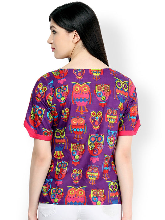 Pannkh Women's Owl Print Top