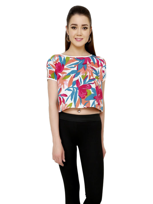 Pannkh Women's Floral Crop Top