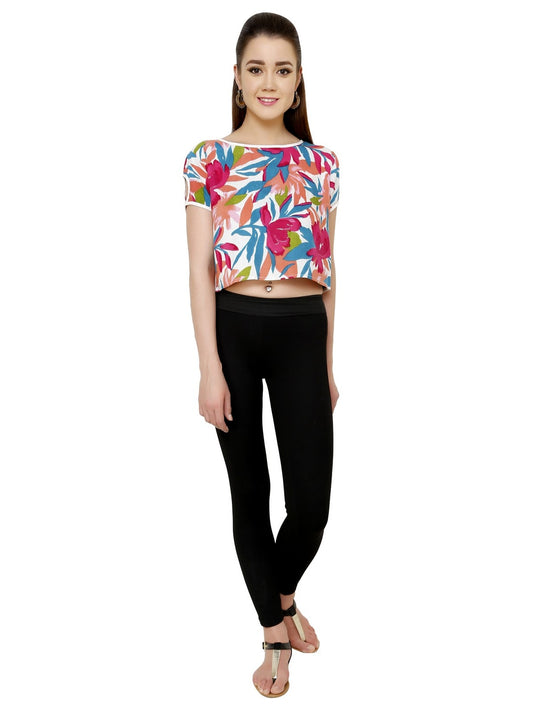 Pannkh Women's Floral Crop Top