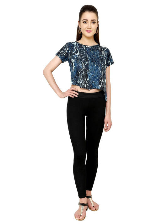 Pannkh Women's Asymmetric Crop Top