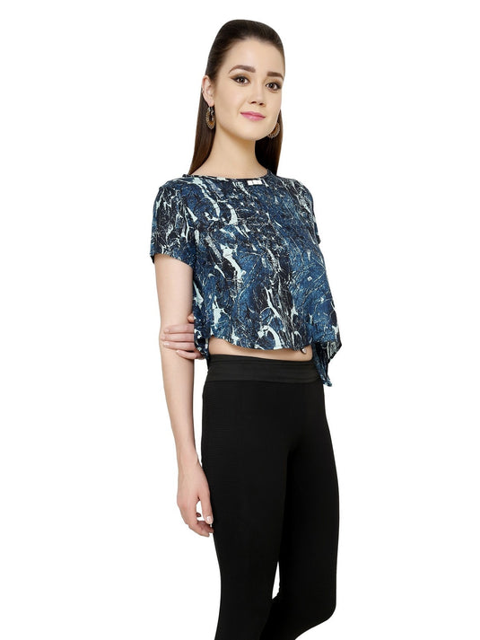 Pannkh Women's Asymmetric Crop Top