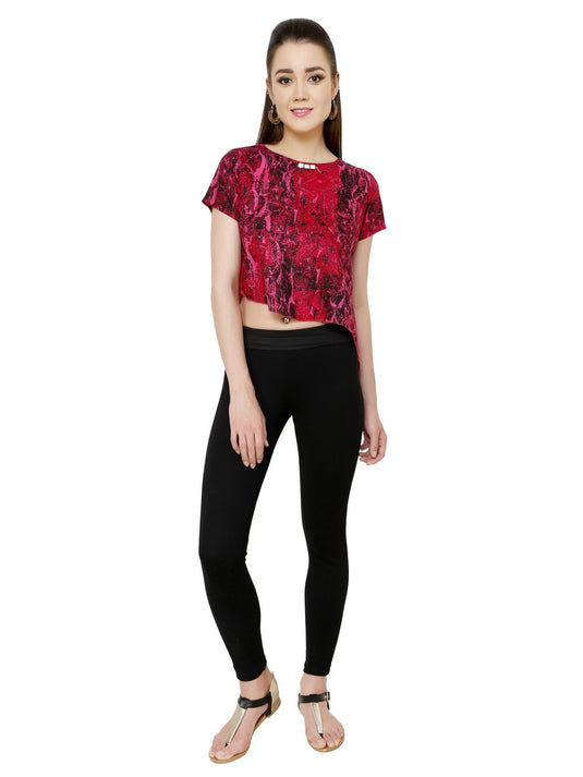 Pannkh Women's Asymmetric Crop Top