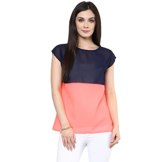 Pannkh Women's Vibrant Color-Block Top