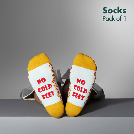 No Cold Feet! Unisex Socks, 100% Organic Cotton, No Show, Pack of 1