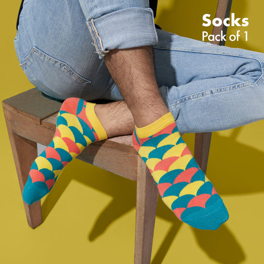 STFU! Semi-circle The Fun Up! Unisex Socks, 100% Organic Cotton, Ankle Length, Pack of 1