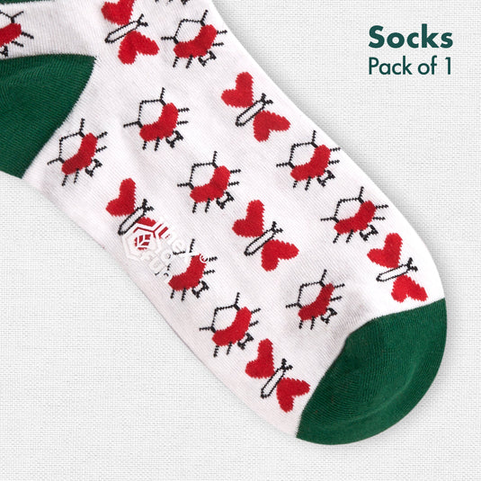 Love Bug! Unisex Socks, 100% Organic Cotton, Ankle Length, Pack of 1