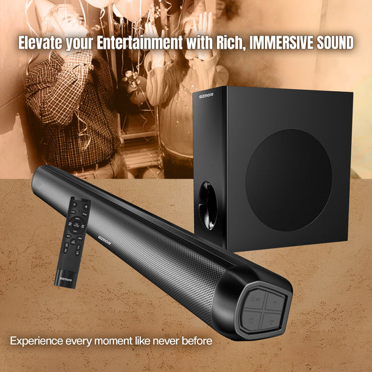 GIZBAR 180W 2.1 Wired Soundbar with  Extra Deep Bass Subwoofer