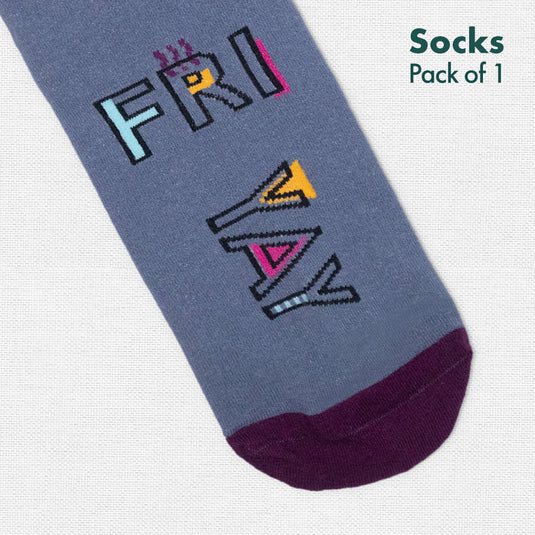 Friyay! Unisex Socks, 100% Organic Cotton, Ankle Length, Pack of 1