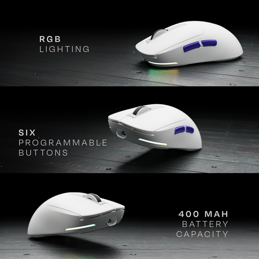 Pegasus 58g Ultra-Light Wireless White Gaming Mouse Kreo