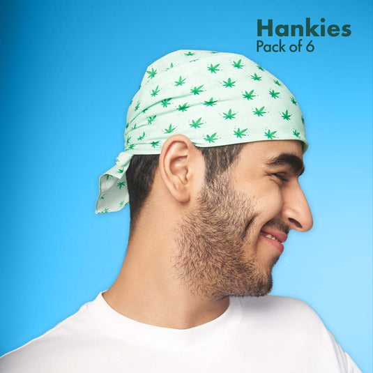 Travelicious! + Happy High! Unisex Hankies, 100% Organic Cotton, Pack of 6