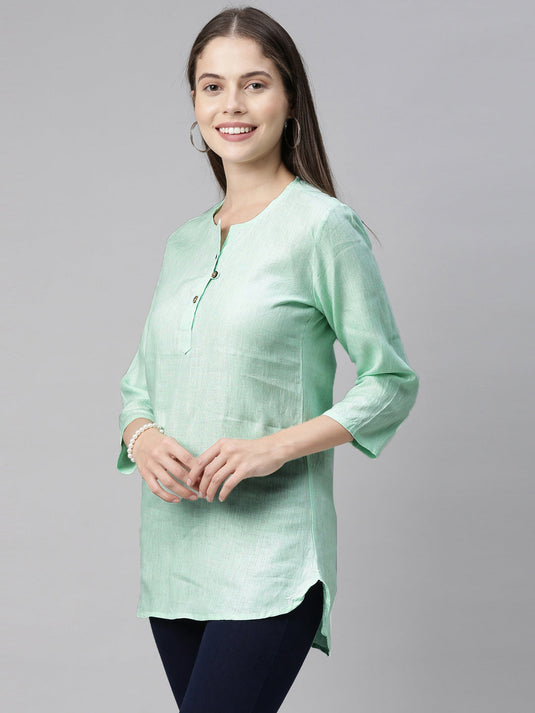 Women Pista Green Ultimate Yoga Top