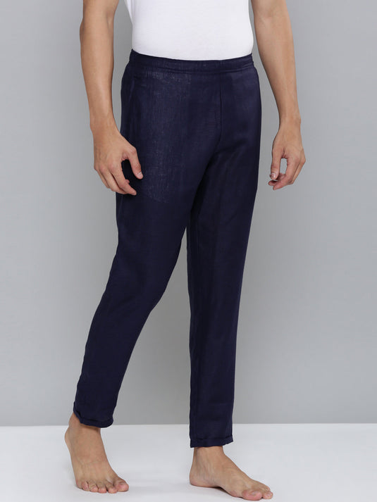 Men Royal Blue Hemp Lounge Pant