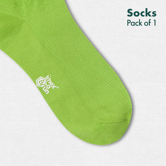 Go Green! Unisex Socks, 100% Organic Cotton, Ankle Length, Pack of 1