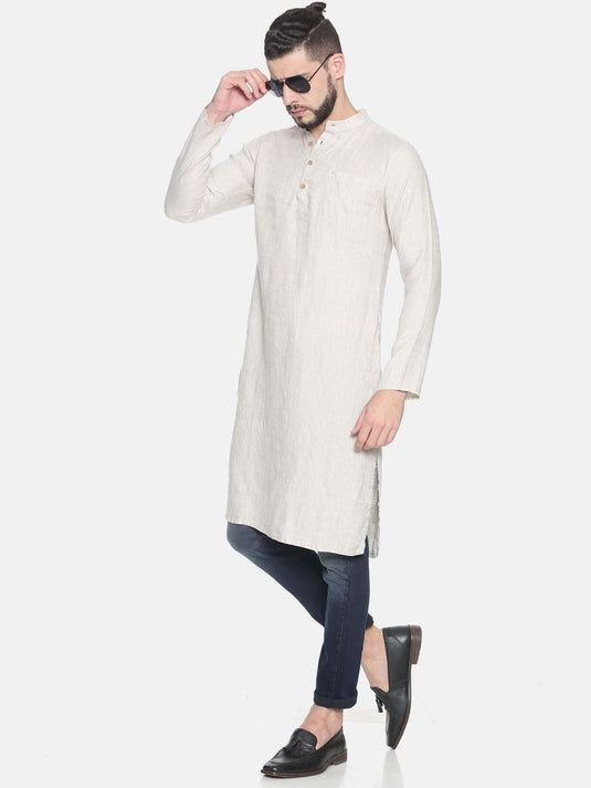 stylish men beige kurta