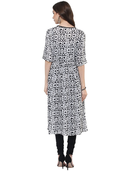 Pannkh Women's Angarkha Printed Kurti