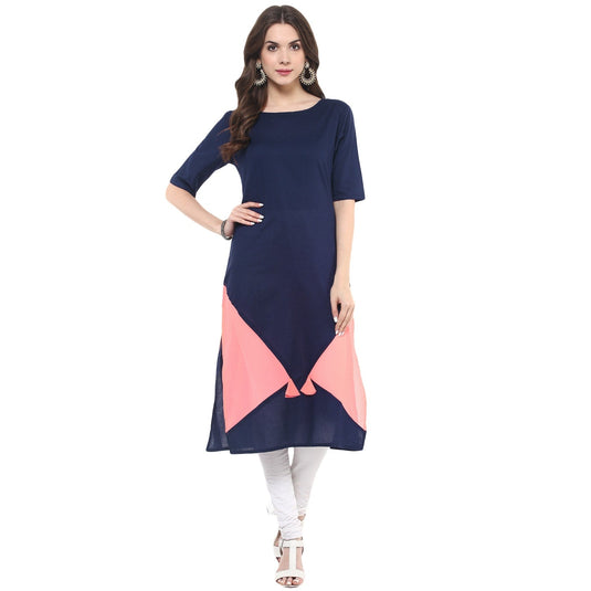 Pannkh Women's Neon Patch Kurti