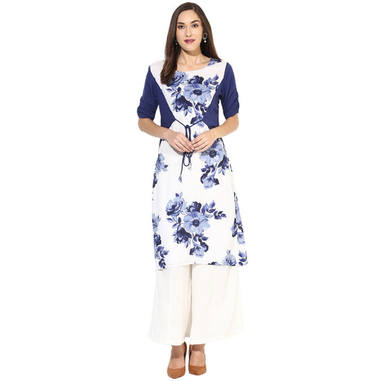 Pannkh Women's Flower Print Dori  Kurti