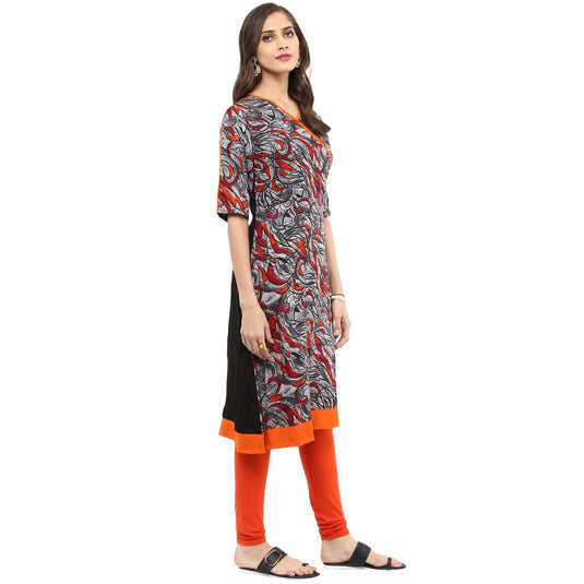 Pannkh Women's Angarkha Abstract Print Kurti