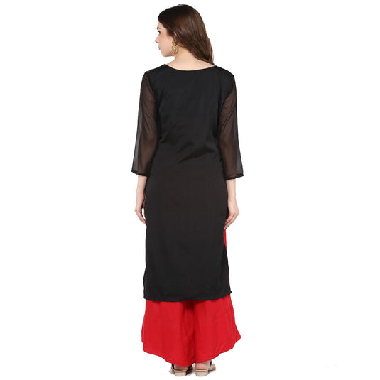 Pannkh Women's Brocade Edge Kurta