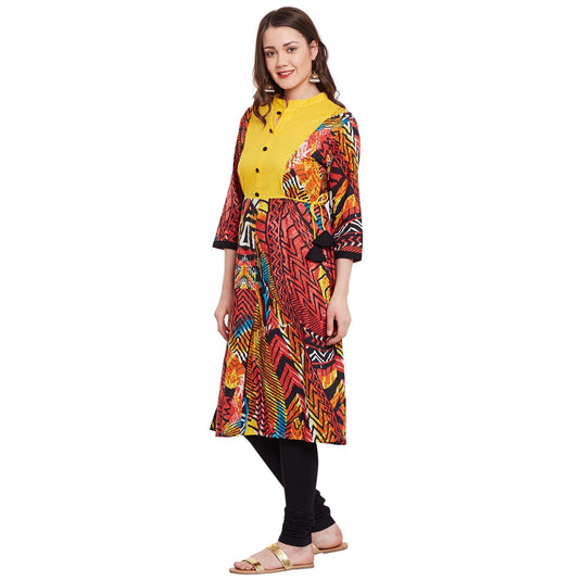 Pannkh Women's Tropical Print Kurta