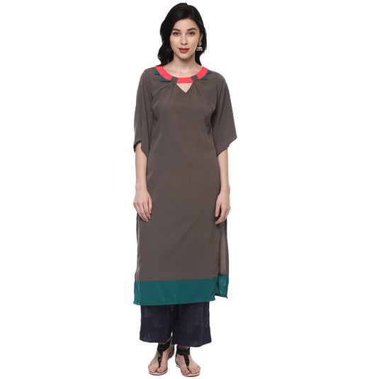 Pannkh Women's Color Block Kurta