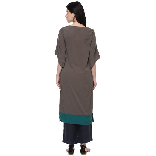 Pannkh Women's Color Block Kurta