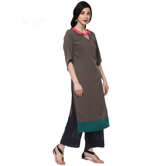 Pannkh Women's Color Block Kurta