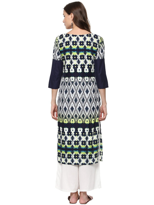 Pannkh Women's Printed Koti Style Pleated Kurta