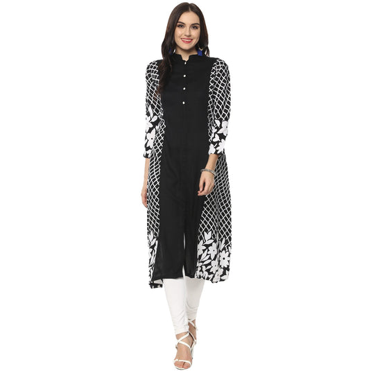 Pannkh Women's Monocromatic Anarkali Kurta