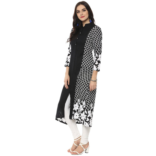 Pannkh Women's Monocromatic Anarkali Kurta