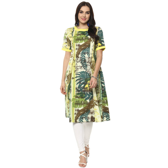 Pannkh Women's Forest Print Kurta