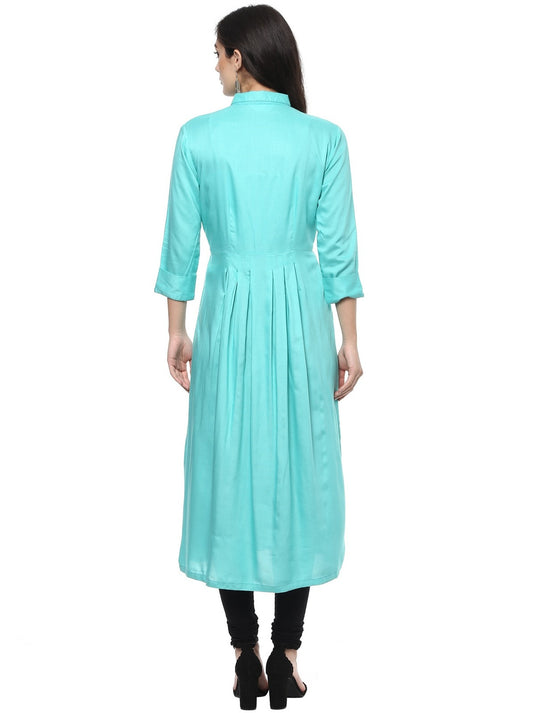 Pannkh Women's Solid Shirt Kurta With Tassels