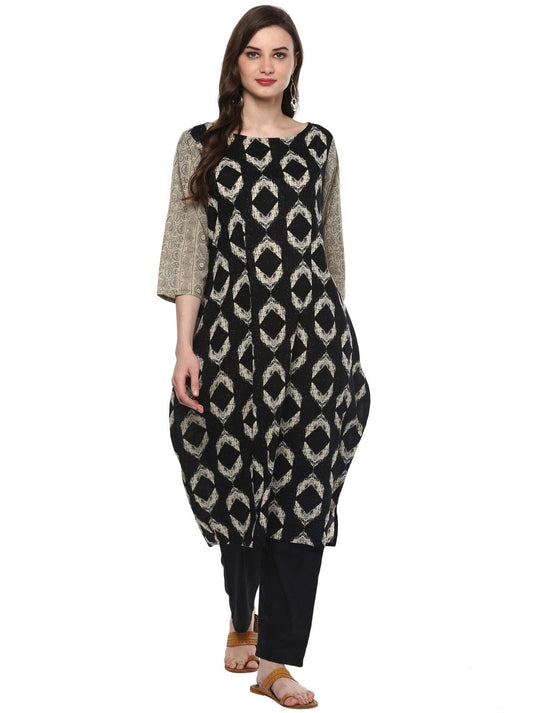 Pannkh Womens Indo Ikat Kurta