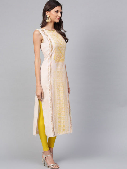 Sleeveless  Printed Kurta