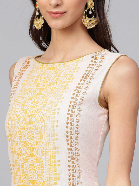 Sleeveless  Printed Kurta