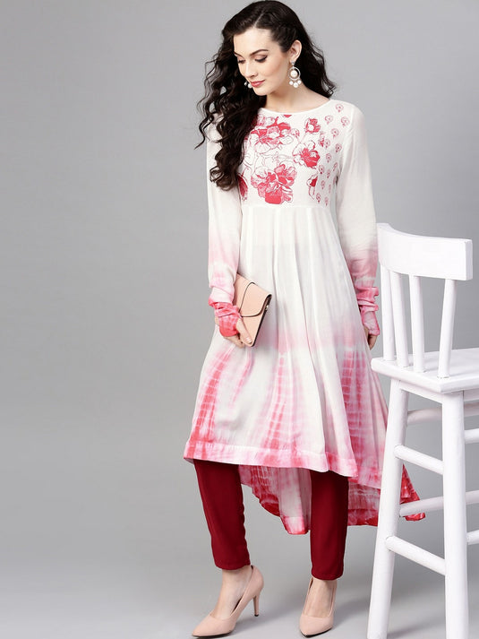 Ombre Floral Block Printed Kurta