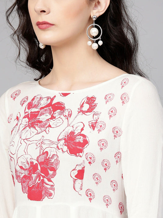 Ombre Floral Block Printed Kurta