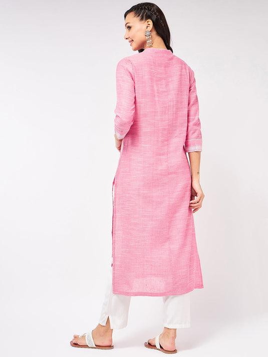 Lotus Printed Chambray Kurta