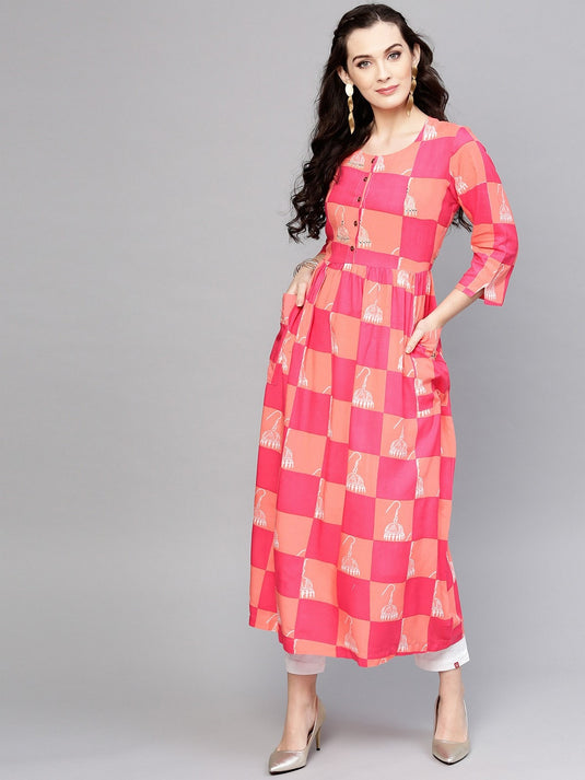 Bright Printed Pocket Kurta