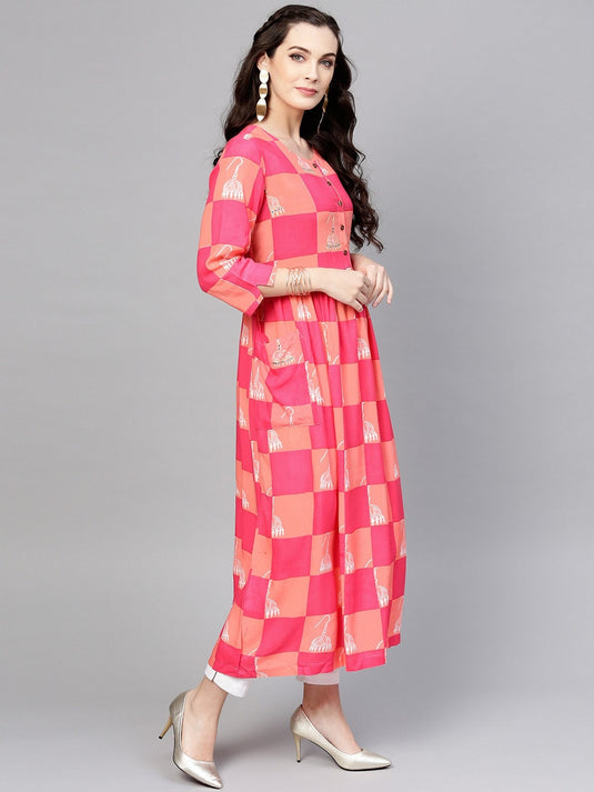 Bright Printed Pocket Kurta