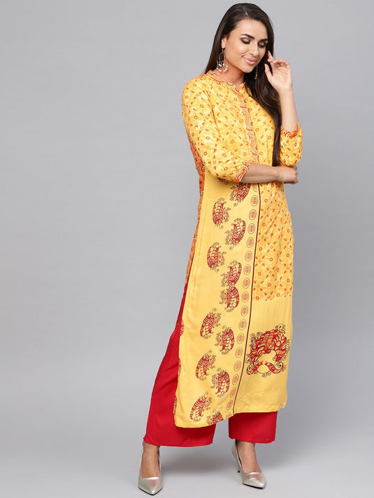 Tribal Print Straight Allover Kurta