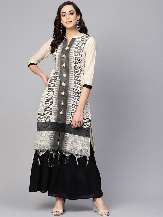 Straight Fit Tassel Kurta