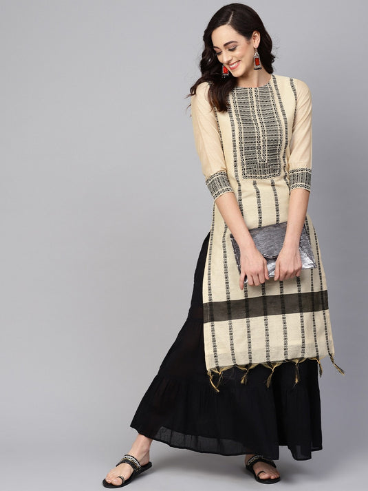 Straight Fit Stripe Printed Kurta