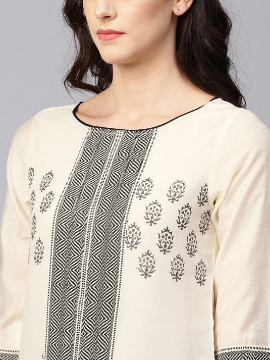 Straight Fit  Border Kurta