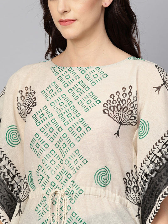 Printed Kaftan Kurta