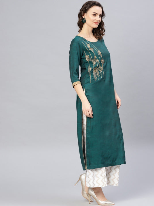 Embroidered Straight Kurta