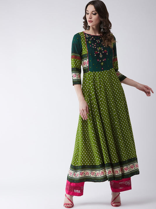 Mughal Printed Flared Kurta